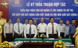 Lễ ký kết hợp tác giữa Hiệp hội Bất động sản Việt Nam và Học viện cán bộ quản lý Xây dựng và Đô thị - Bộ Xây dựng