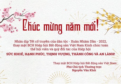 Lãnh đạo Hiệp hội Bất động sản Việt Nam chúc Tết Nhâm Dần 2022