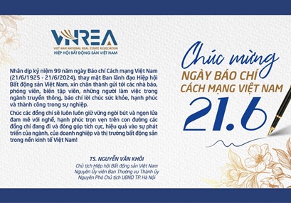  VNREA chúc mừng nhân dịp kỷ niệm 99 năm ngày Báo chí Cách mạng Việt Nam 