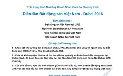 Thư mời tham dự "Diễn đàn Bất động sản Việt Nam – Dubai 2016"